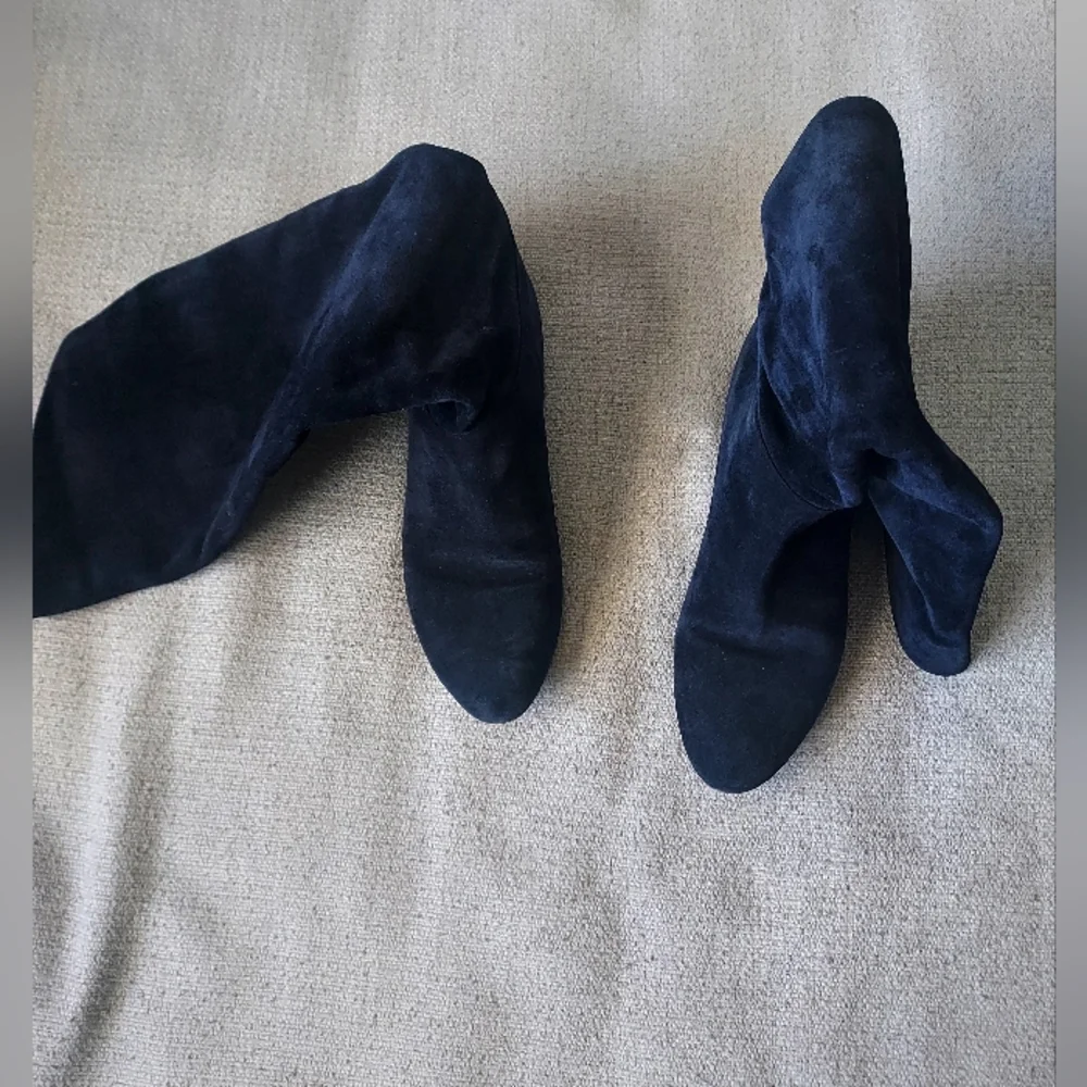 Belle By Sigerson Morrison Suede Dark Blue Knee-High  Boots Sz-8
